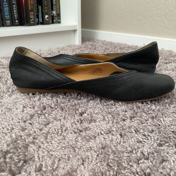 LUCKY BRAND Alba Black Leather Flats Size 7.5 - Picture 10 of 16
